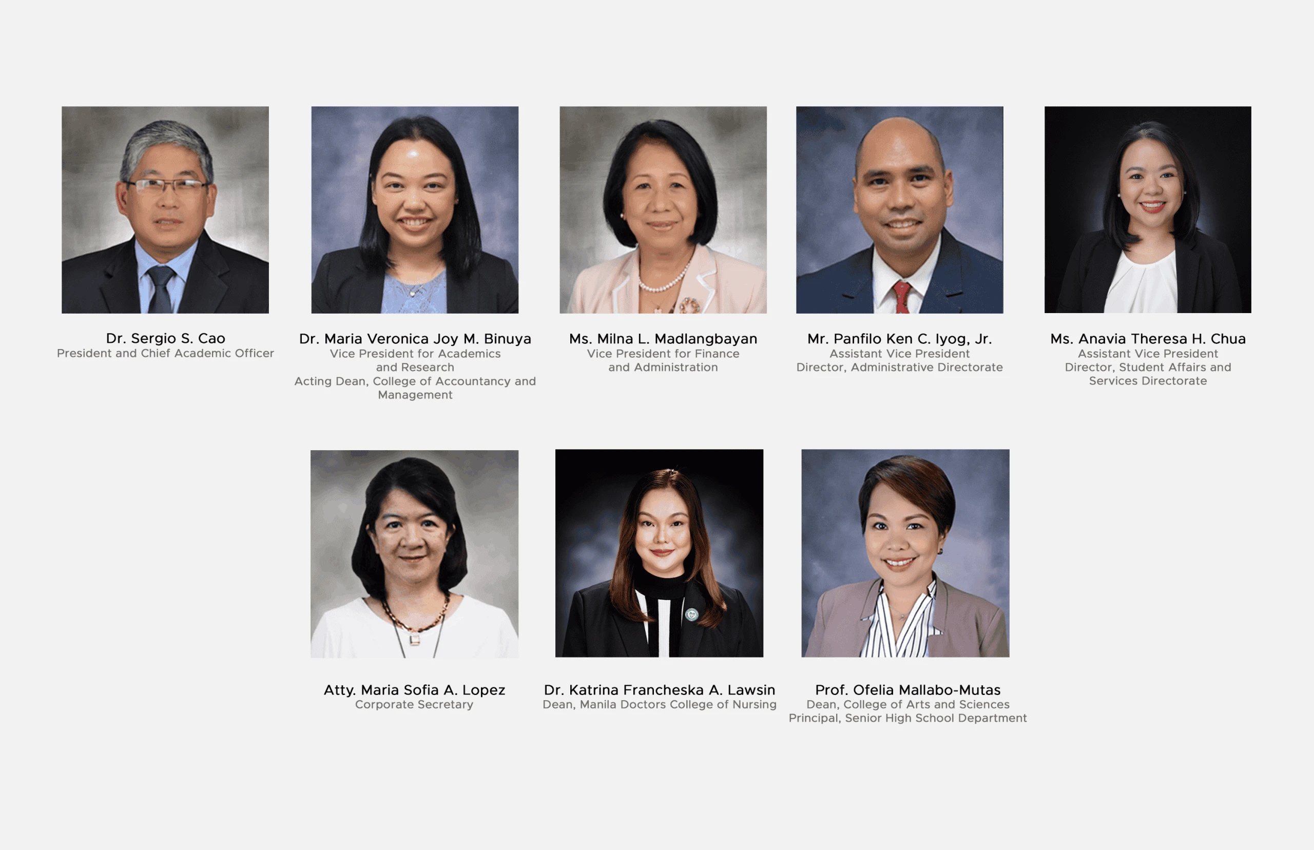 Manila Tytana Colleges Officers